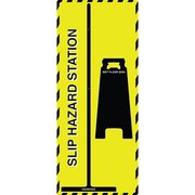 5S Supplies Slip Hazard Station Shadow Board with Squeegee and Wet floor Sign Yellow Board with Black Shadows SLIPHZD-YELLOW / BLACK